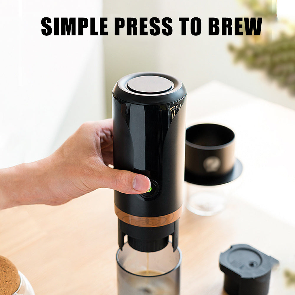 Portable Espresso Machine 9 Bar Pressure Rechargeable 2 in 1 Small Travel Coffee Maker