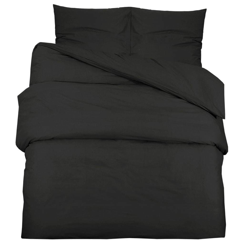 Duvet Cover Set Black Light-weight Microfiber