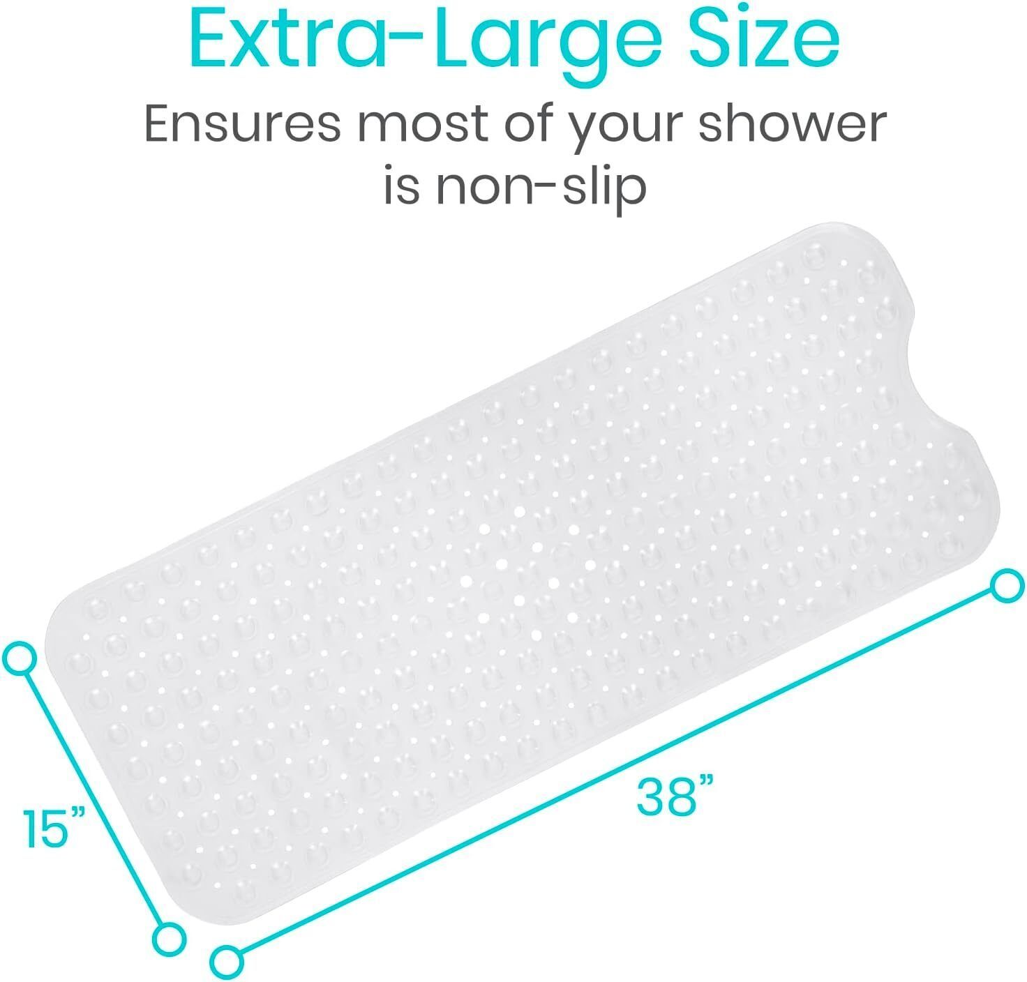 Extra Large Bath Mat Non Slip Bathtub Strong Suction Anti-Mold Rubber Shower Mat