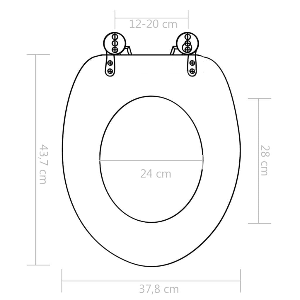 WC Toilet Seats 2 pcs with Soft Close Lids MDF Water Drop Design