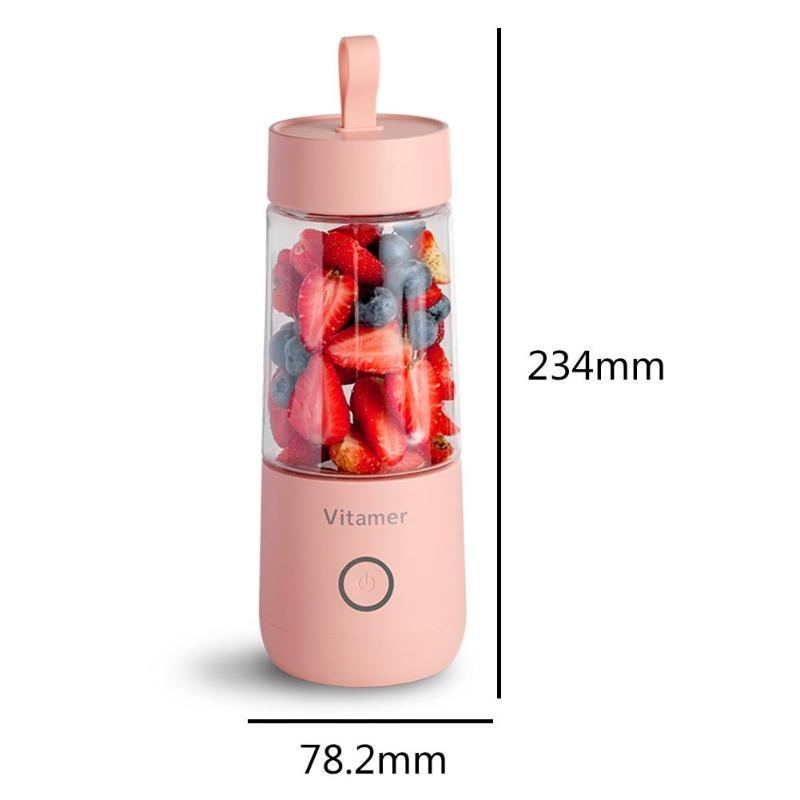 350ml Portable Blender Juicer Electric USB Rechargeable Mixer Smoothie Slushy Cup Juice Blender Bottle USB Charging Kitchen Gadgets