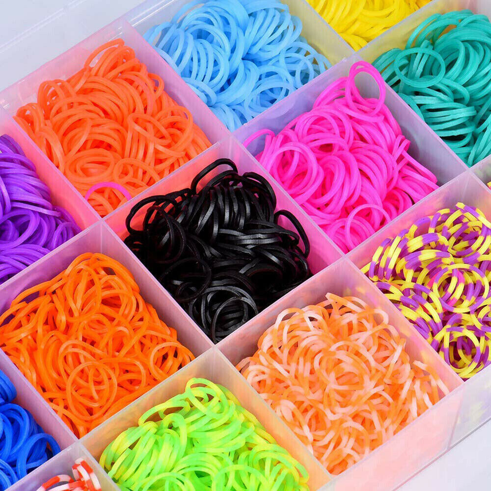 15000Pcs Kit Box   Rubber Loom Bands Children Mult-color Make Woven Bracelet