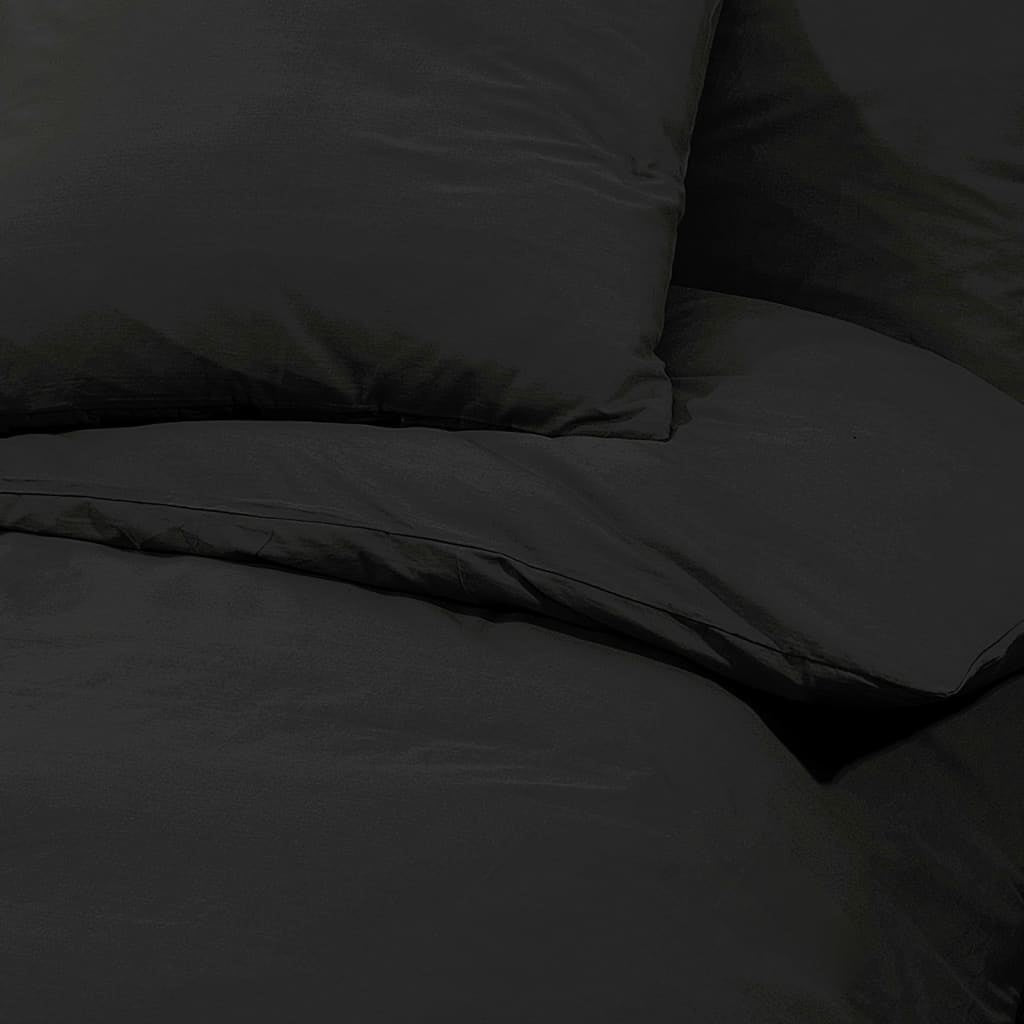 Duvet Cover Set Black Light-weight Microfiber