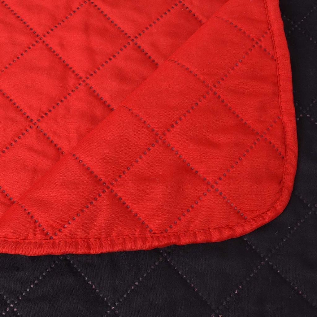 Double-sided Quilted Bedspread Red and Black