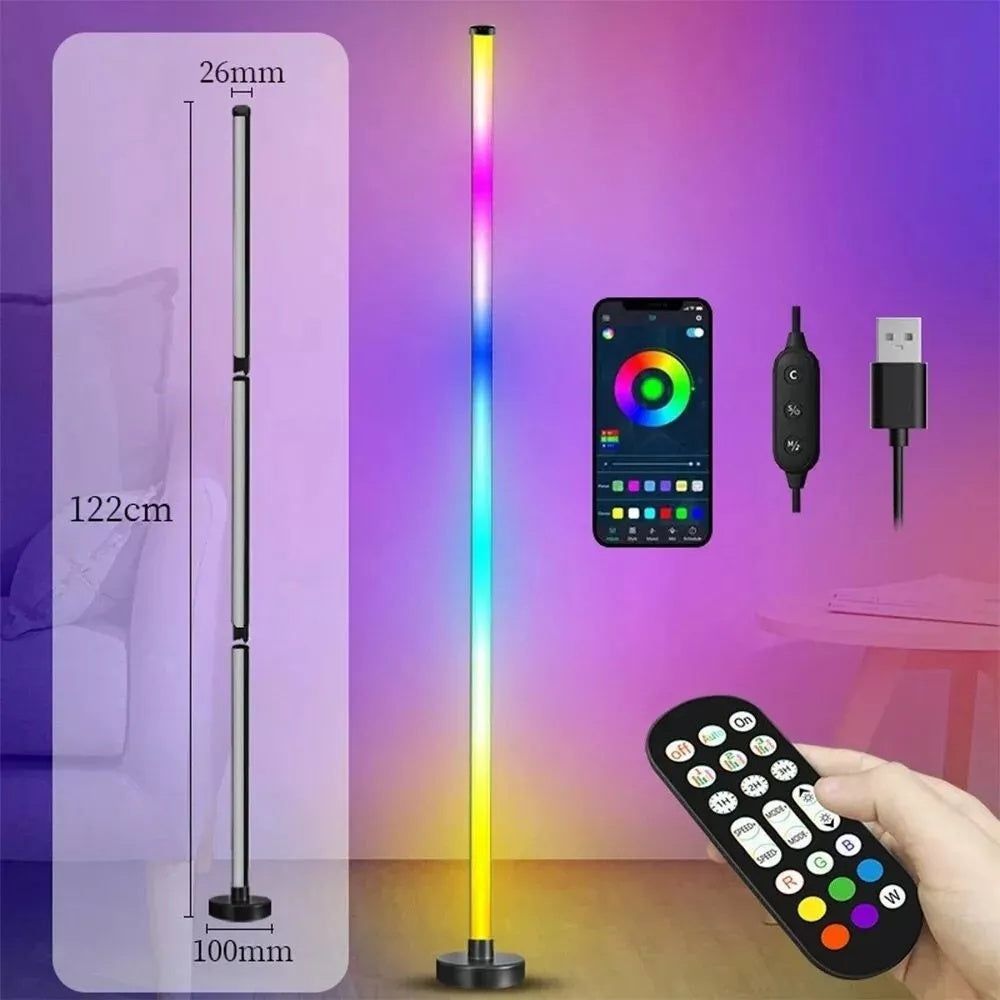 2PCS RGB Floor Lamp LED Corner Light Standing Remote