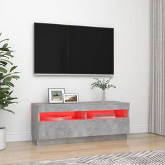 TV Cabinet with LED Lights Concrete Grey