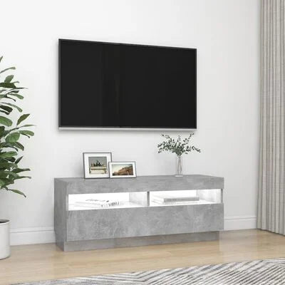 TV Cabinet with LED Lights Concrete Grey