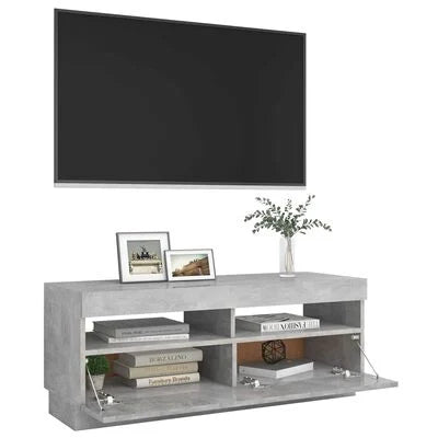 TV Cabinet with LED Lights Concrete Grey